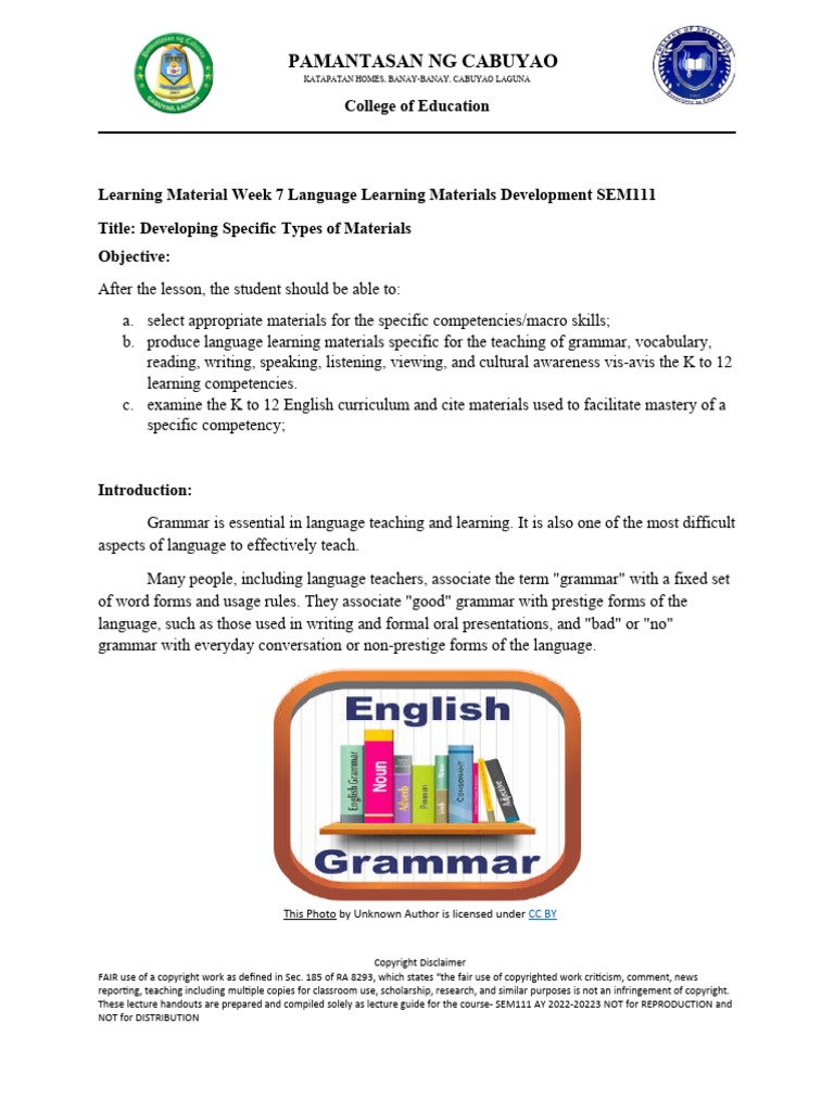 Sem111 Week7 Language Learning Material Development (20230305090726