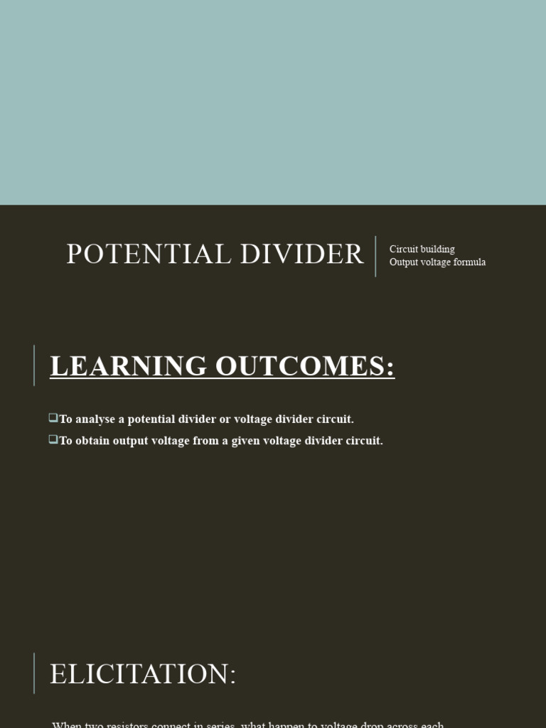 Potential Divider Circuit Analysis | PDF