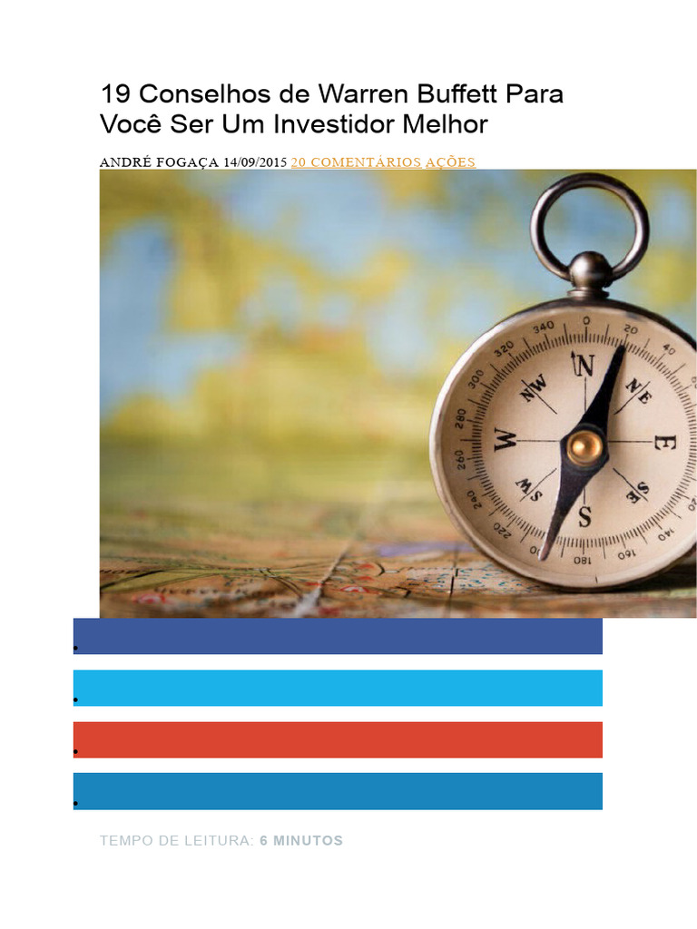 Conselhos de Warren Buffett para Investidores | PDF | Contabilidade ...