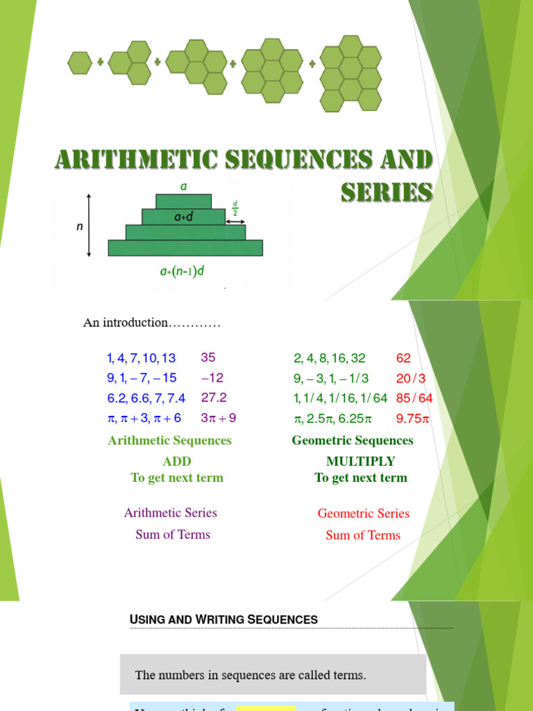 Arithmetic Sequences and Series | PDF | Summation | Elementary Mathematics
