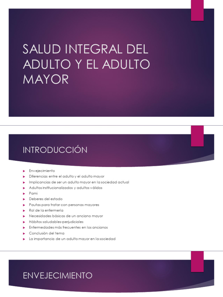 Salud Integral del Adulto Mayor | PDF | Vejez | Adultos