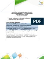 Guía de Actividades y Rúbrica de Evaluación - Unidad 1 - Fase 2 - Bioquímica de Las Macromoléculas