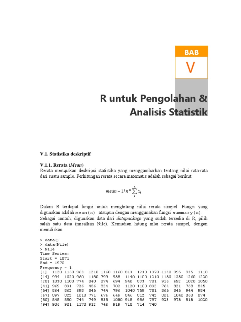 Analisis Statistika dengan R | PDF
