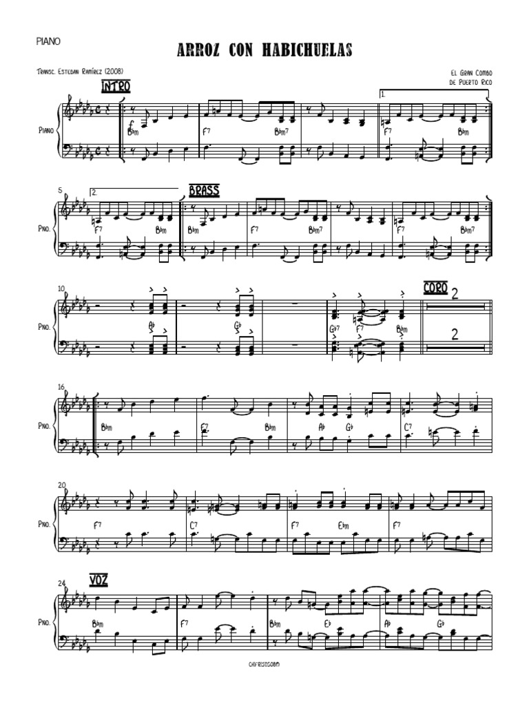 ARROZ CON HABICHUELAS Piano PDF