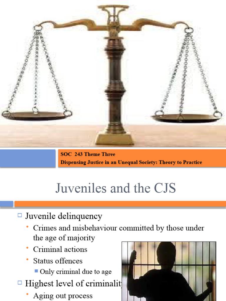 SOC 243 Theme Three Lecture Four Youth PDF Sentence (Law) Juvenile Delinquency