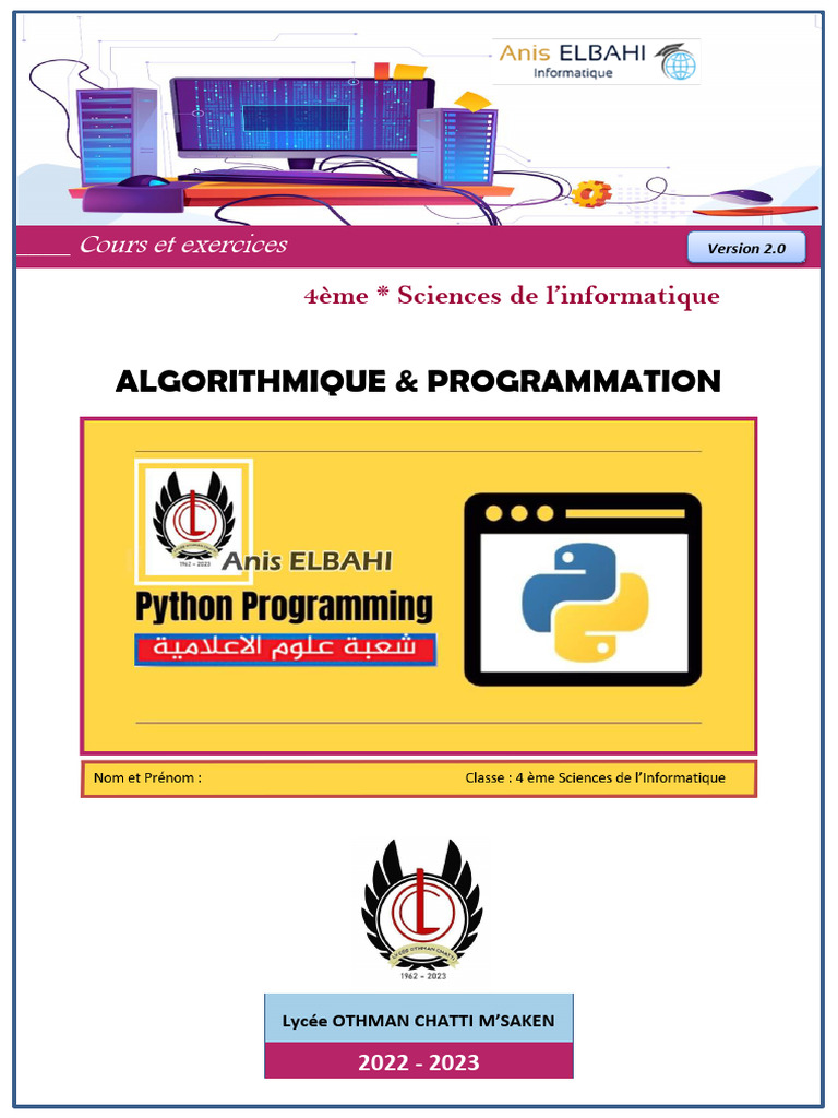 Cours d'Algorithmique pour 4ème SI | PDF | Programmation informatique ...
