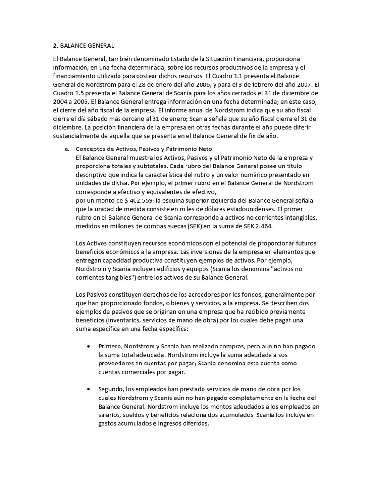 Balance General | PDF | Hoja de balance | Business