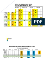 Distribucion de Horas de Educacion Fisica