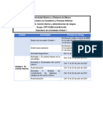 Calendario de Actividades Unidad 1