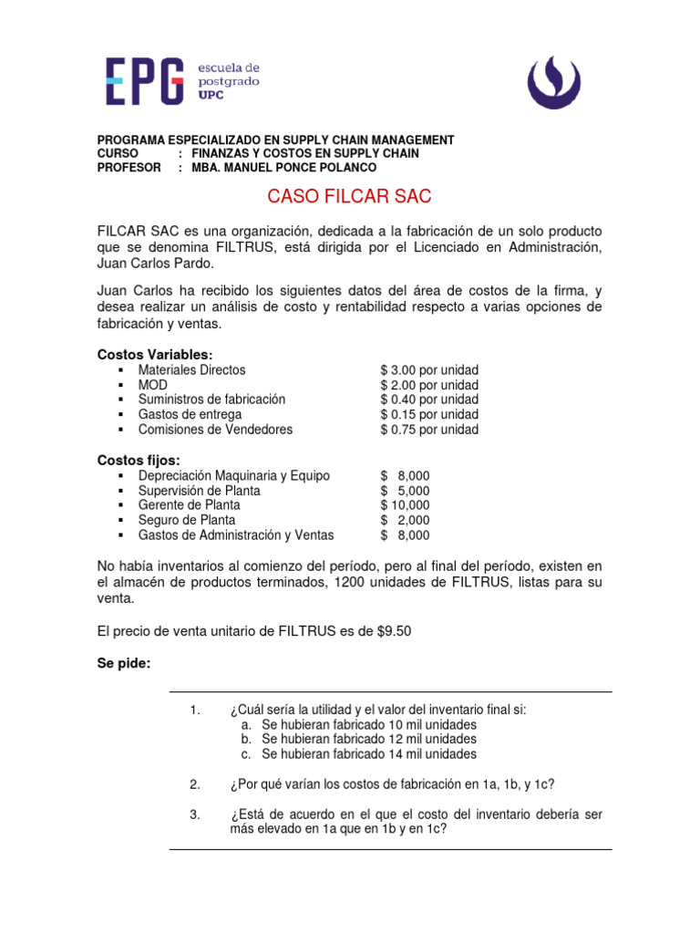 5 Caso Filcar Sac | PDF