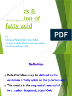 B-Oxidation of Fatty Acid