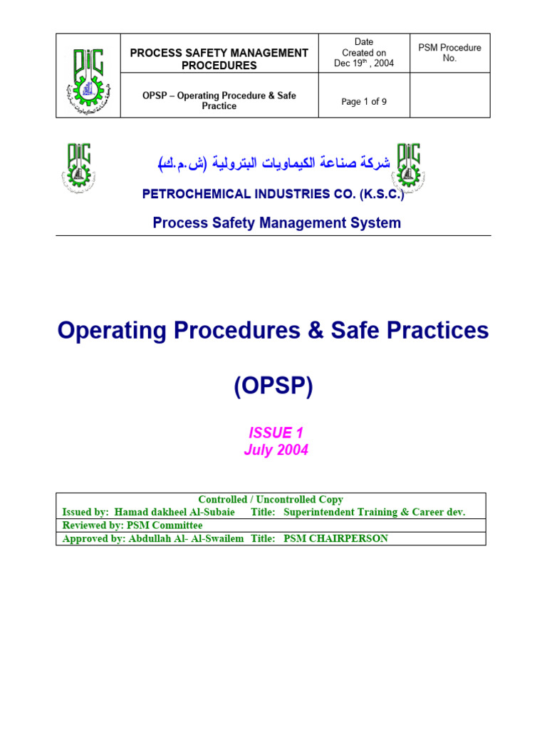 OPSP-After Dupontrevision 1 | PDF | Occupational Safety And Health | Safety