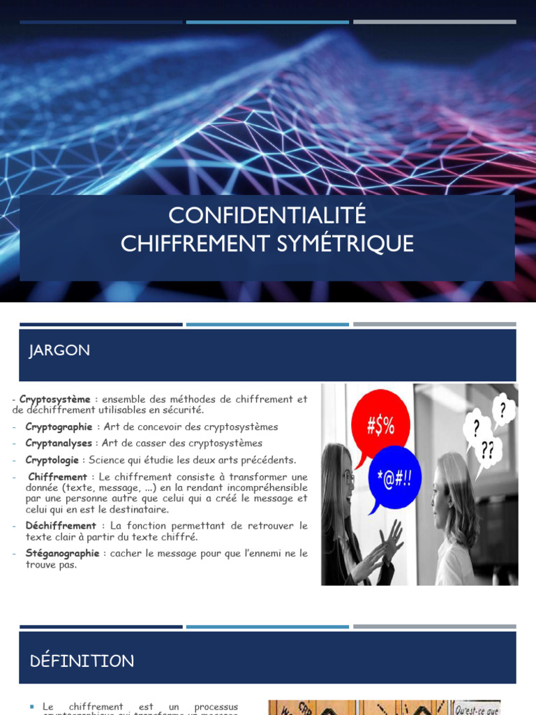 Chiffrement Symétrique et Vernam | PDF | Cryptage | Cryptanalyse
