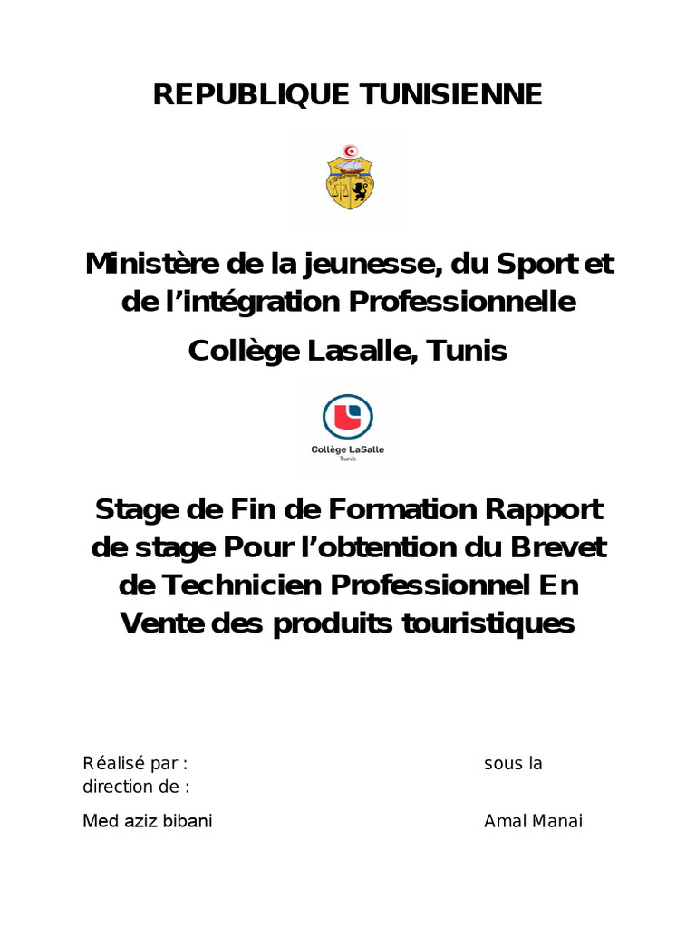Rapport de stage au Sheraton Tunis | PDF | Hôtel | Tunis
