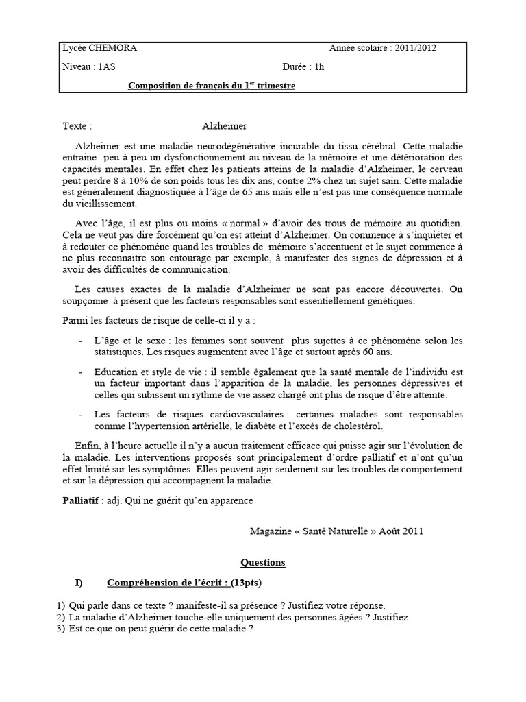 Comprendre la maladie d'Alzheimer | PDF | Maladie d'Alzheimer | Cancer