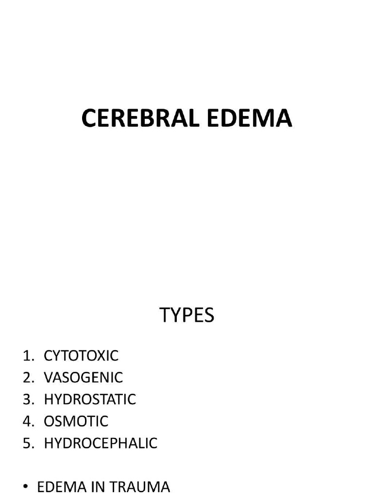 Cerebral Edema and Its Management | PDF