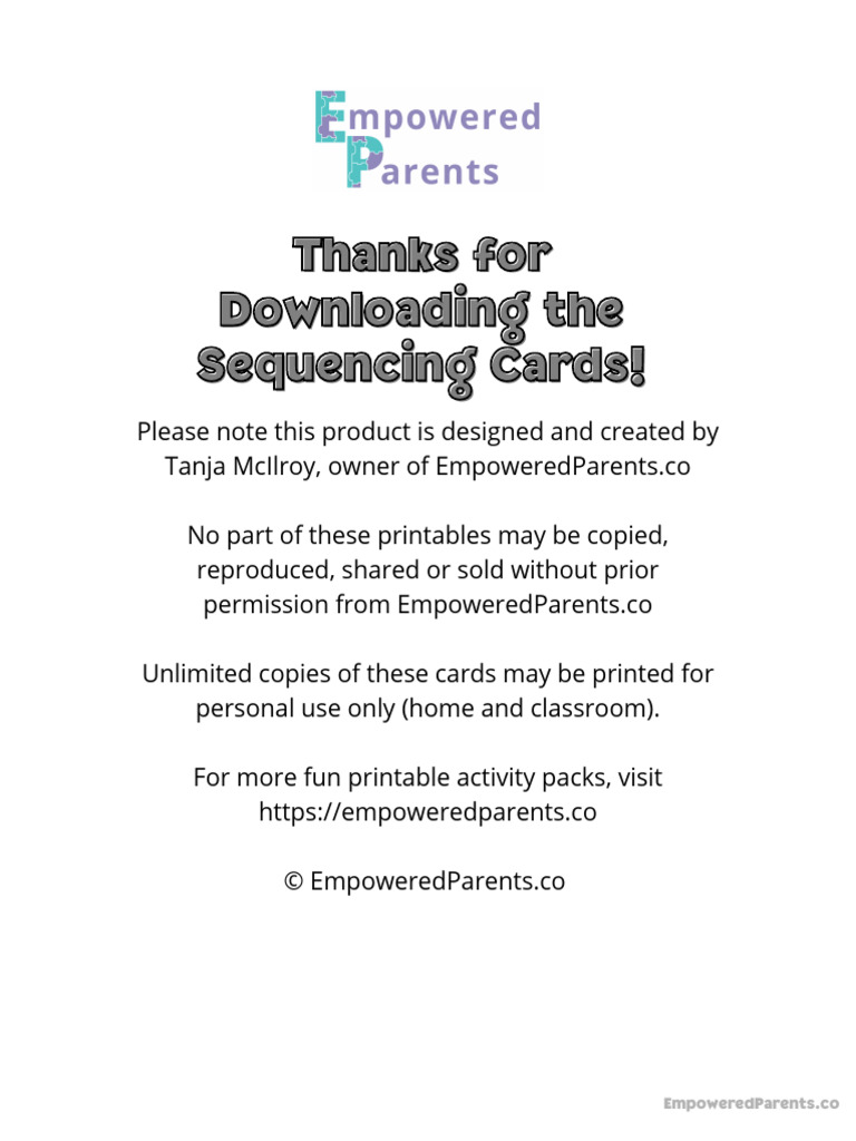 Sequencing Cards | PDF