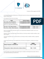 Comunicado Cronograma de Inicio de Clases 2023-2324-3