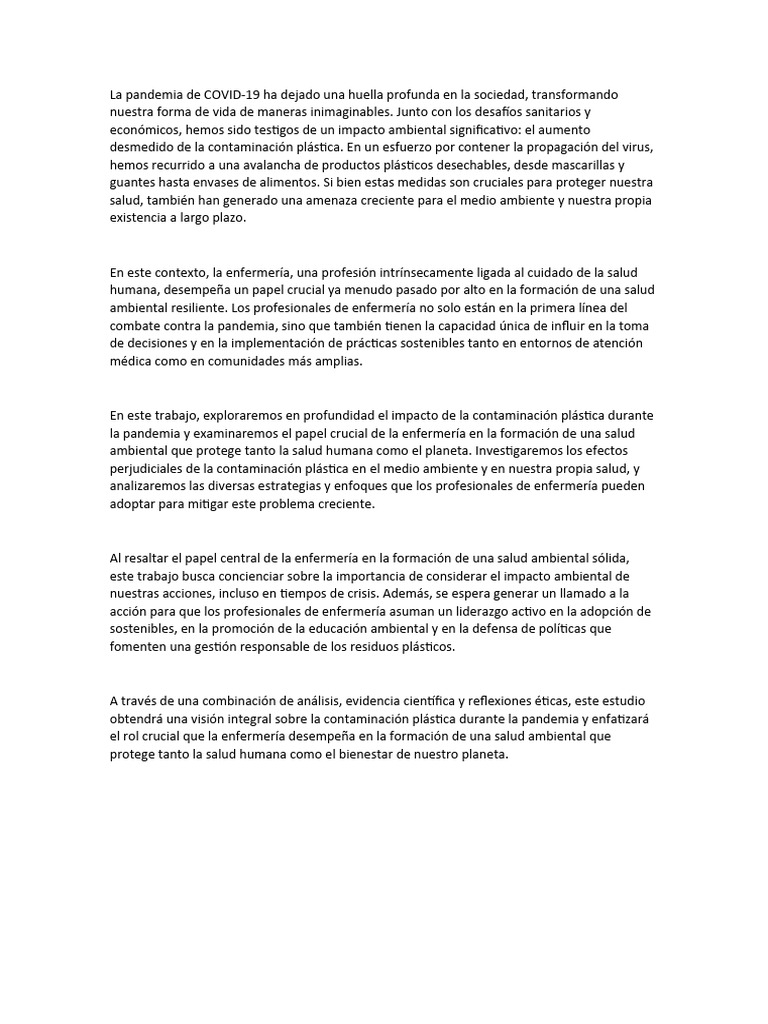 La Pandemia de COVID | PDF | Entorno natural | Enfermería