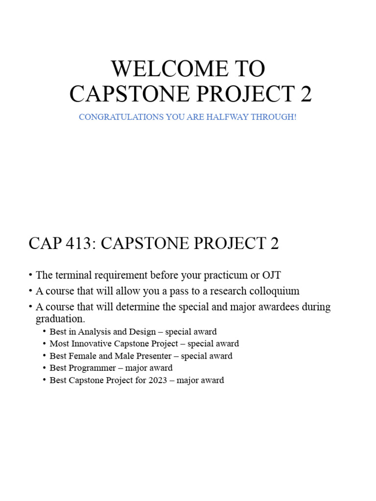Preliminaries in CAP413 | PDF