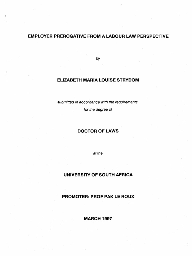 Understanding Employer Prerogative in Law | PDF | Employment ...
