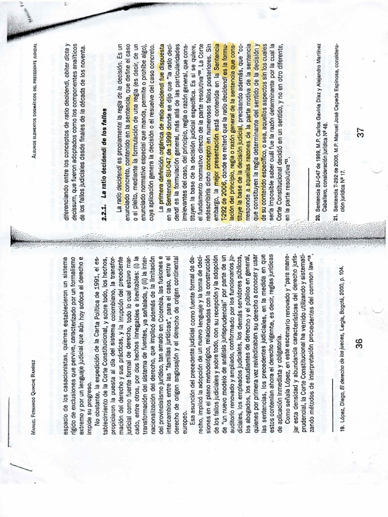 Ratio Decidendi Obiter Dicta y Decisum PDF