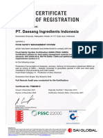 Certificate FSSC MSG