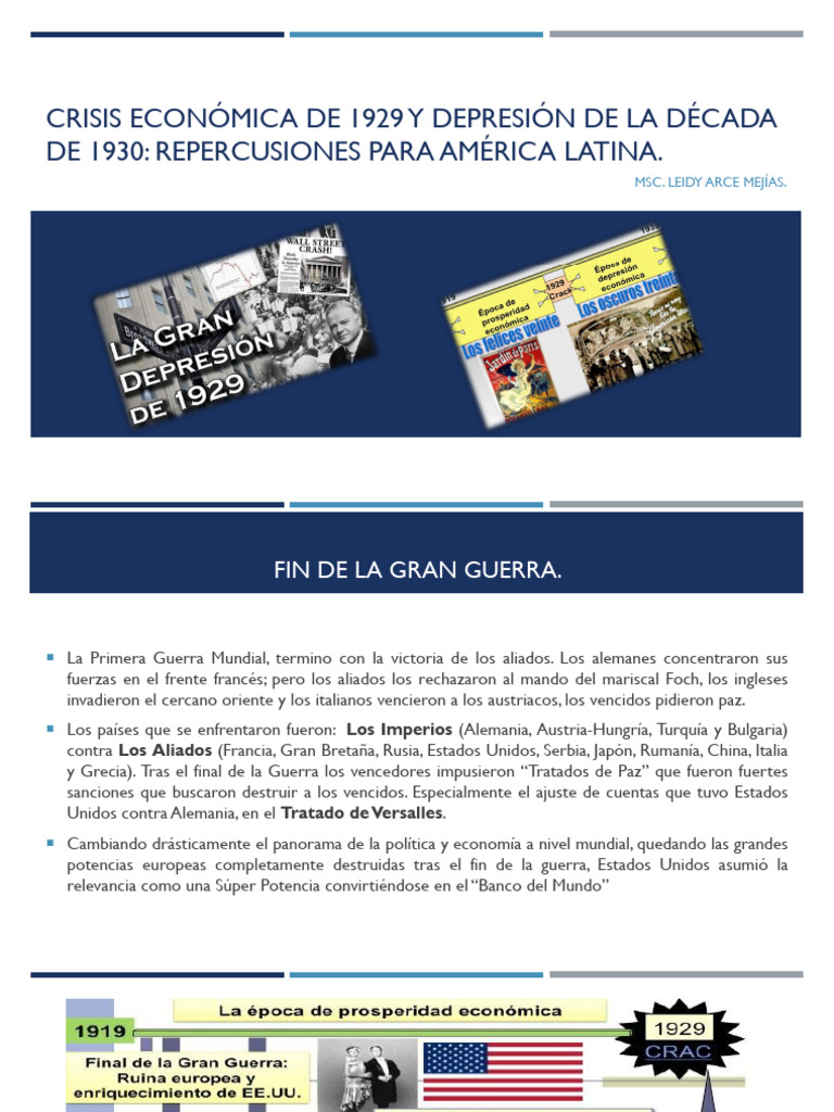 Crisis de 1929 y su impacto en América Latina | PDF | Gran depresion ...
