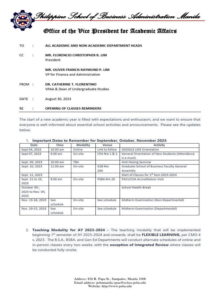 PSBA Manila Uniform Policy Update | PDF | Clothing