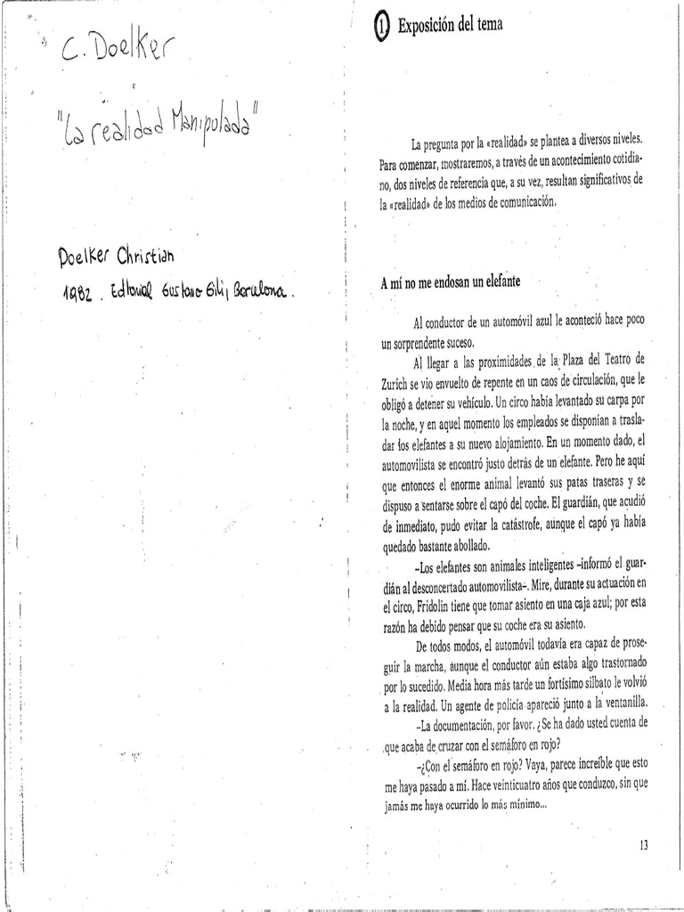 01 Doelker Christian La Realidad Manipulada Cap 1 | PDF
