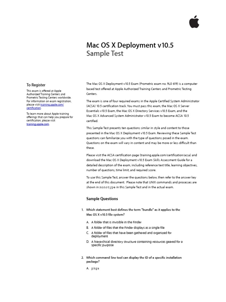 Deployment sample test v10 5 pdf mac os finder software 