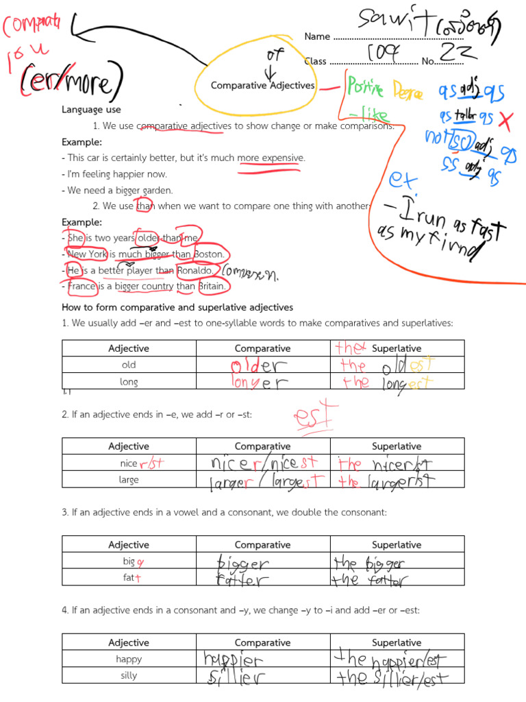 Comparative Adjectives Explained | PDF | Adjective | Human Communication