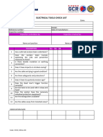 CO22 Electric Tools Check List