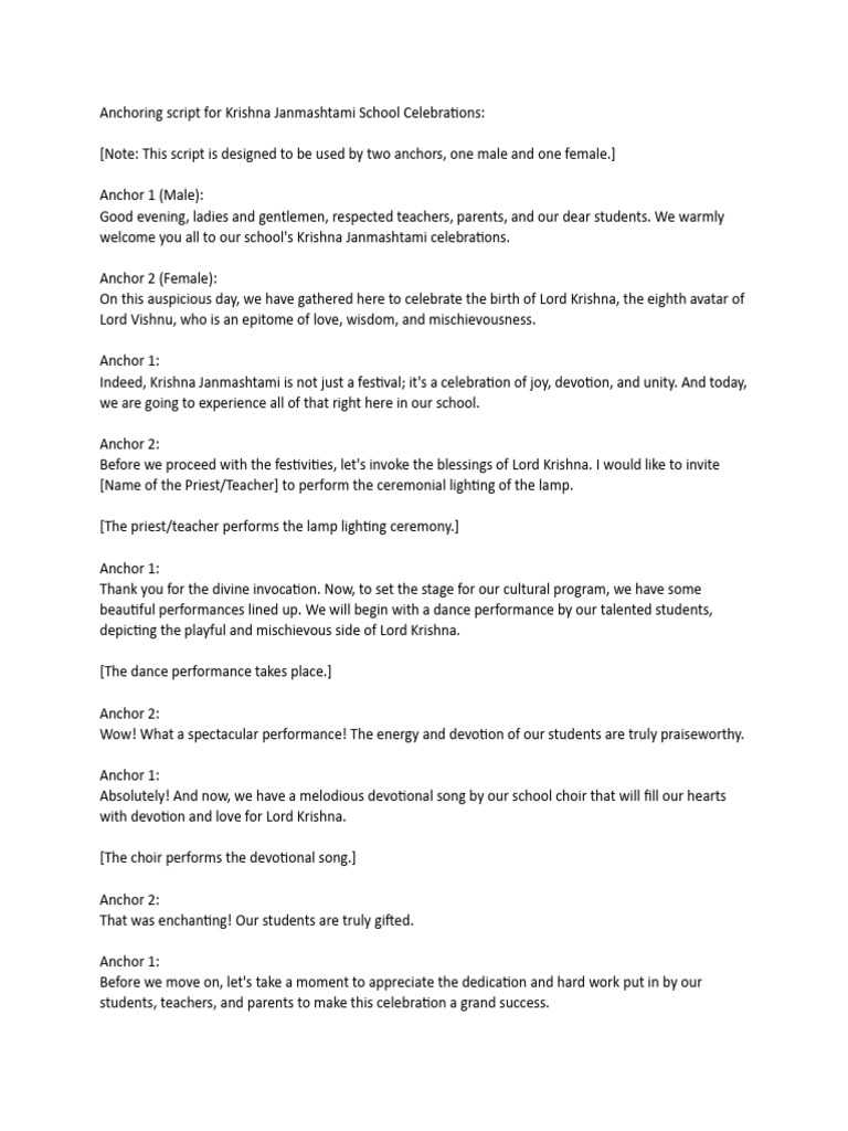 anchoring script for independence day celebration in school in english