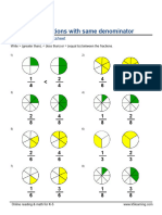 Grade 3 Comparing Fractions Same Denominator C