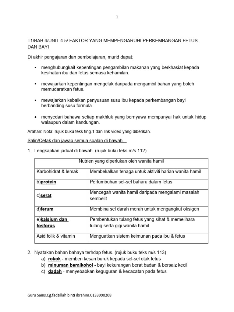 Latihan T1 Bab4 Unit 4 5 Guru Pdf