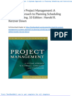 Test Bank For Project Management A Systems Approach To Planning Scheduling and Controlling 10 Edition Harold R Kerzner Down