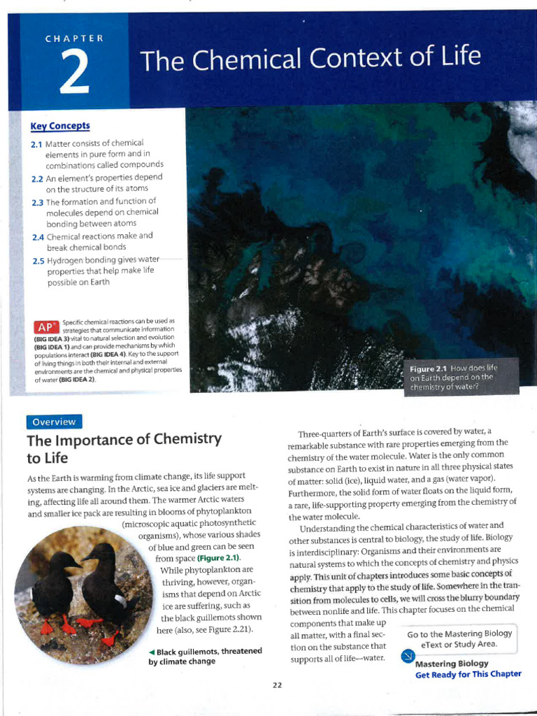 AP Bio Textbook - Chapter 2 | PDF