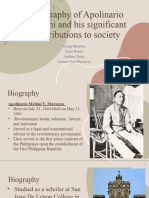 BIography of Apolinario Mabini and His Significant Contributions To Society