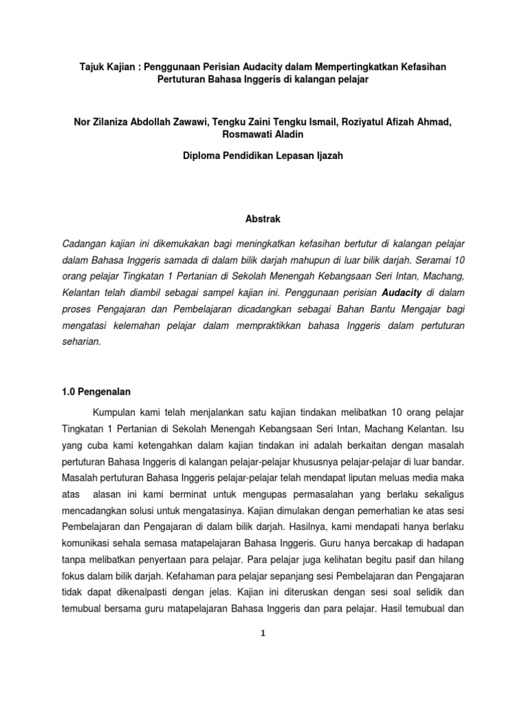 Proposal Kajian Tindakan Pdf