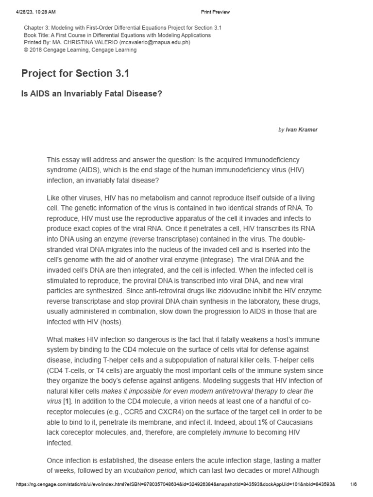 MindTap - Cengage Learning Project 3.1 | PDF | Hiv/Aids | Virus