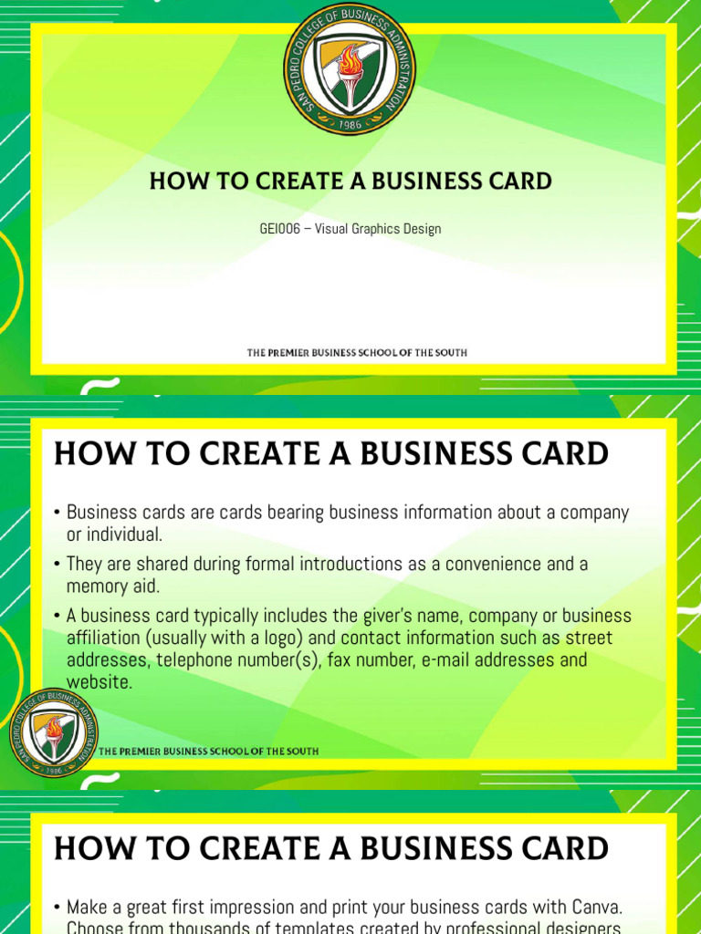 How To Create A Business Card PDF Brand Typefaces