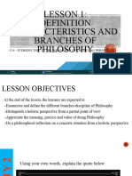 Lesson 1 Definition Characteristics and Branches of Philosophy