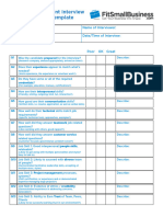 2c Project Manager Interview Evaluation Form