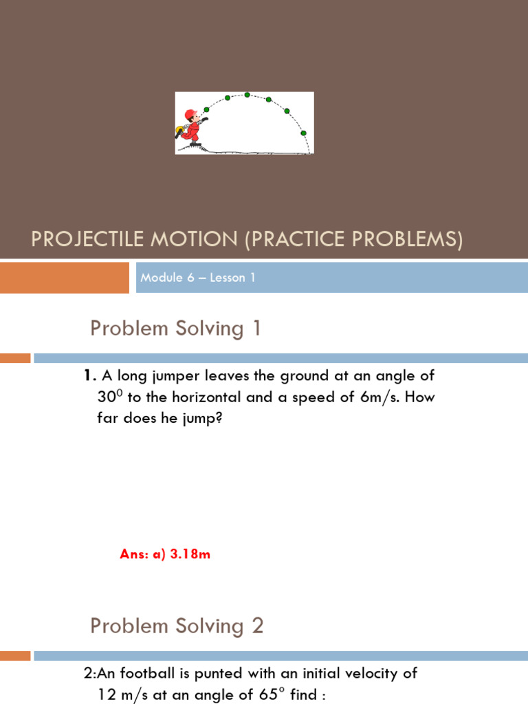 Projectile motion (practice problems) PDF