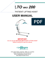 Hoist Lift Mkii 200 User Manual