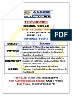 Kcet+Board+Mains:: Class: (Xi) Nurture PHASE: 1&2