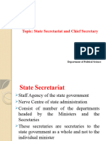 State Secretariat and Chief Secretary POLITICAL SCIENCE