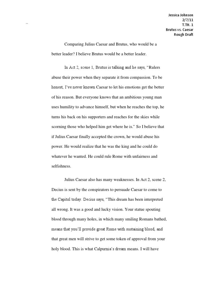 Caesar was too ambitious essay