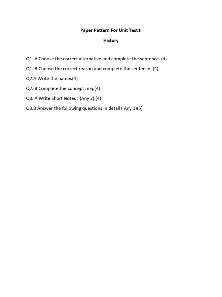 Paper Pattern FYJC UT II | PDF | Teaching Methods & Materials